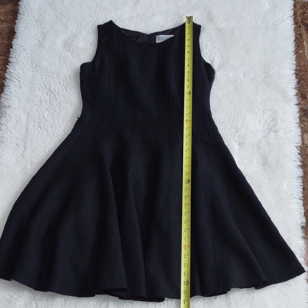 JESSICA HOWARD,55%Linen,45%Rayon,Elegant Black Sleeveless Dress - Picture 14 of 17